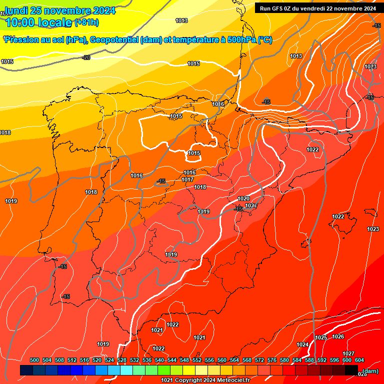 Modele GFS - Carte prvisions 