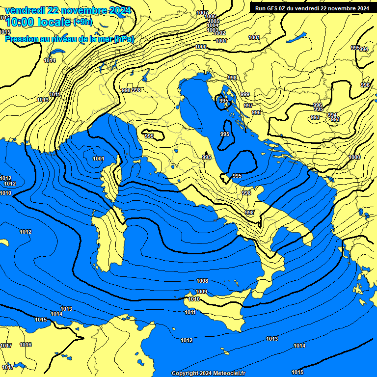 Modele GFS - Carte prvisions 