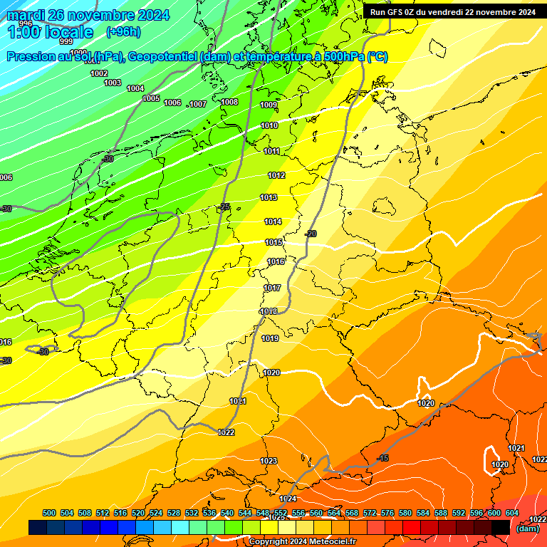 Modele GFS - Carte prvisions 