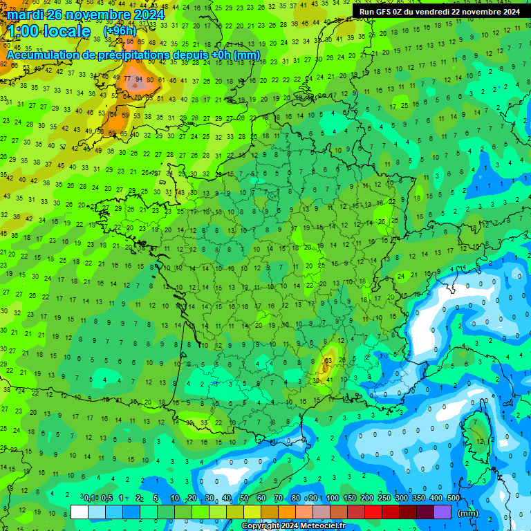 Modele GFS - Carte prvisions 