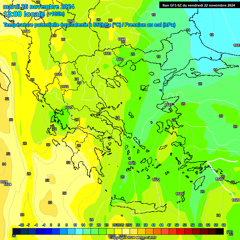 Modele GFS - Carte prvisions 