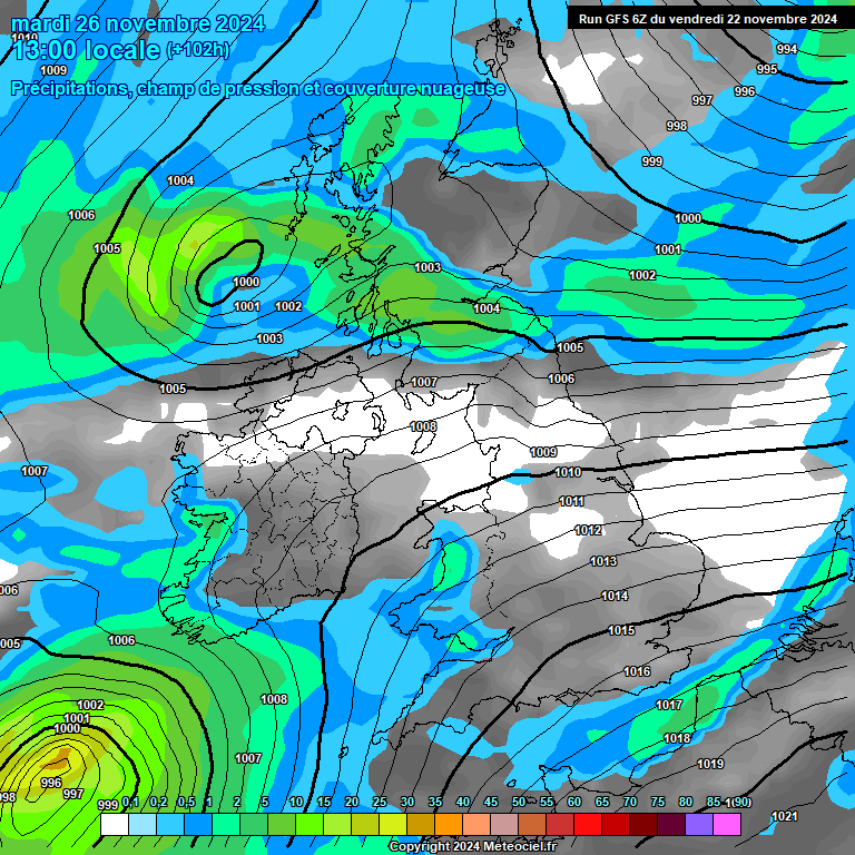 Modele GFS - Carte prvisions 