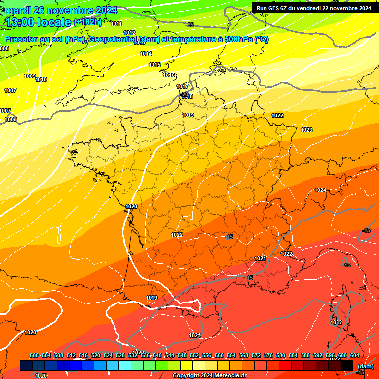 Modele GFS - Carte prvisions 