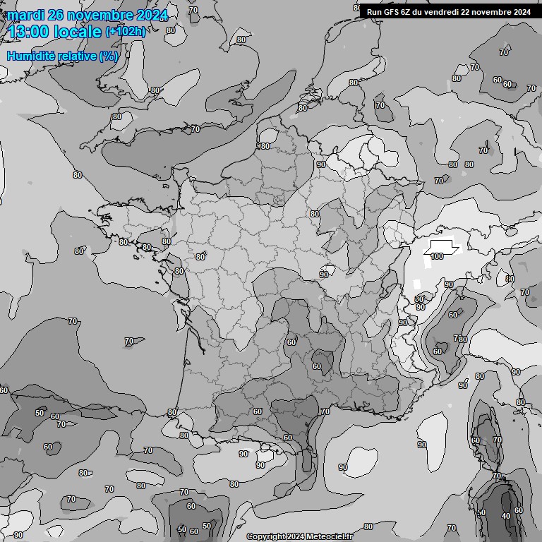 Modele GFS - Carte prvisions 