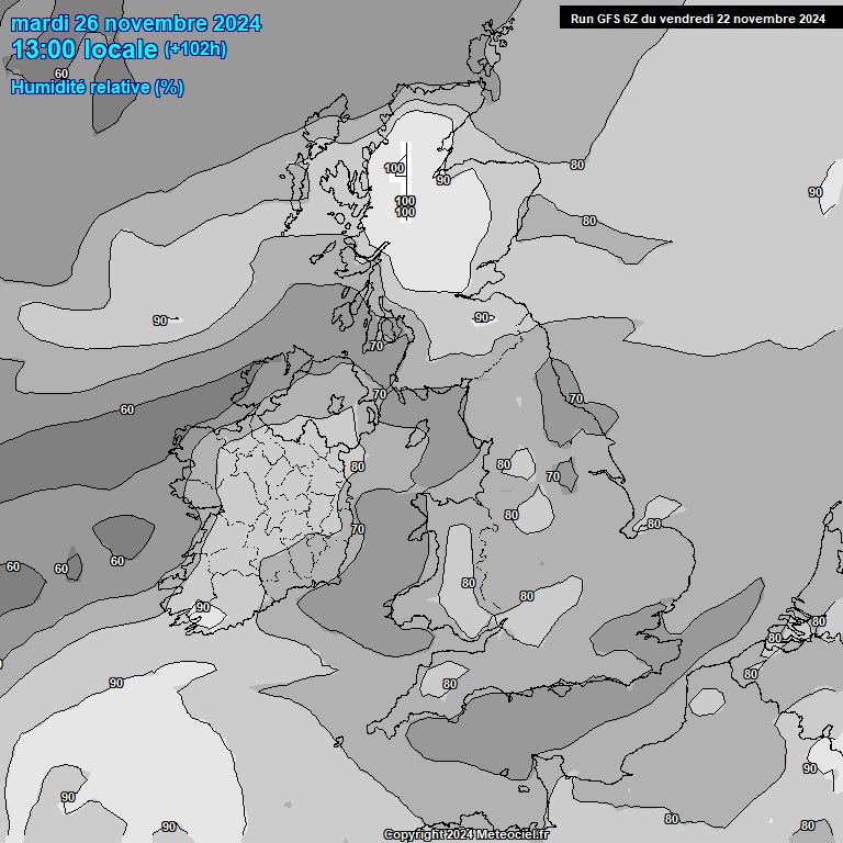 Modele GFS - Carte prvisions 