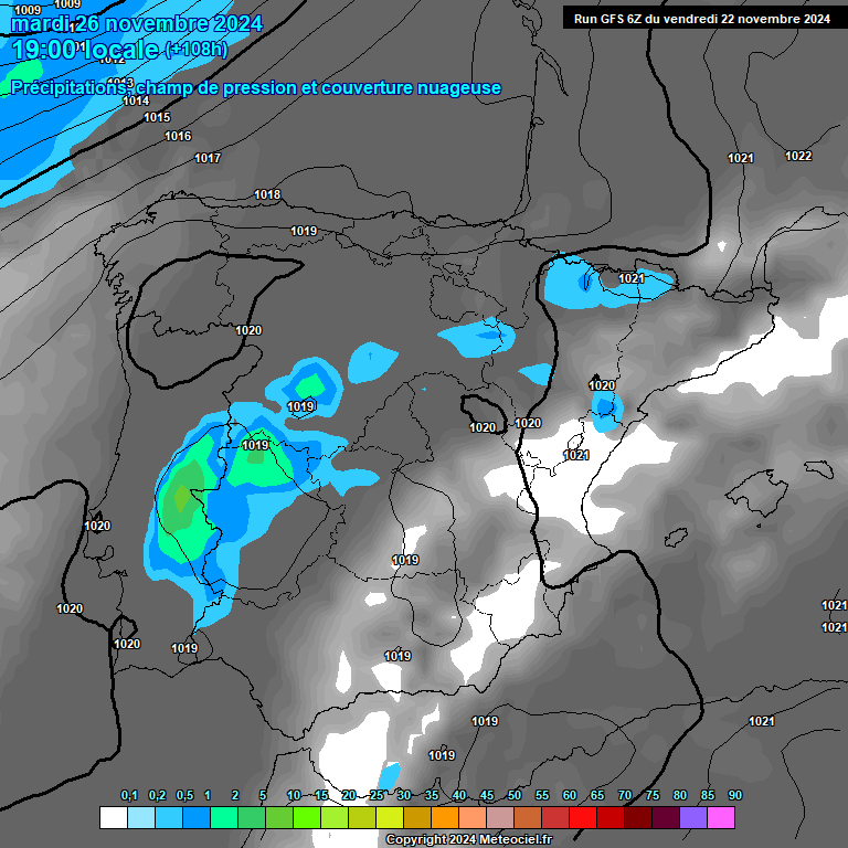 Modele GFS - Carte prvisions 