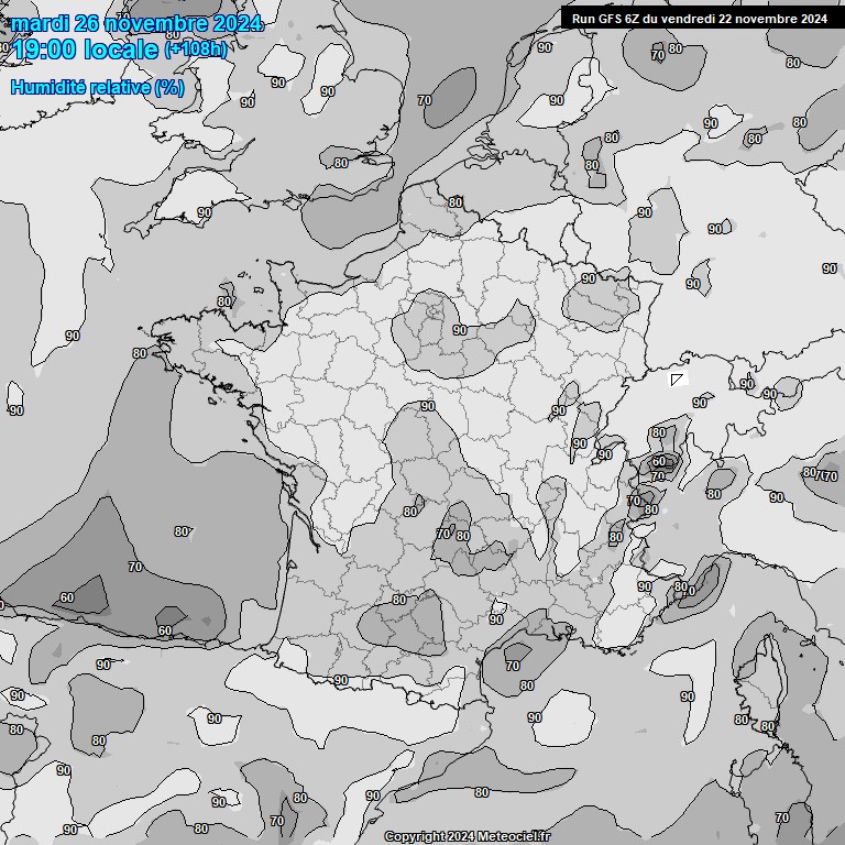 Modele GFS - Carte prvisions 