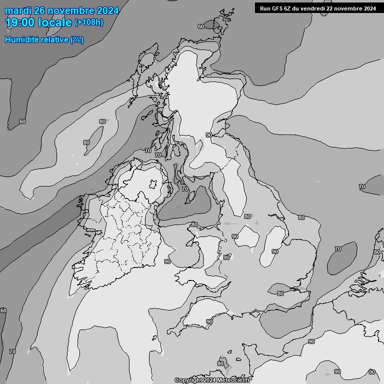 Modele GFS - Carte prvisions 