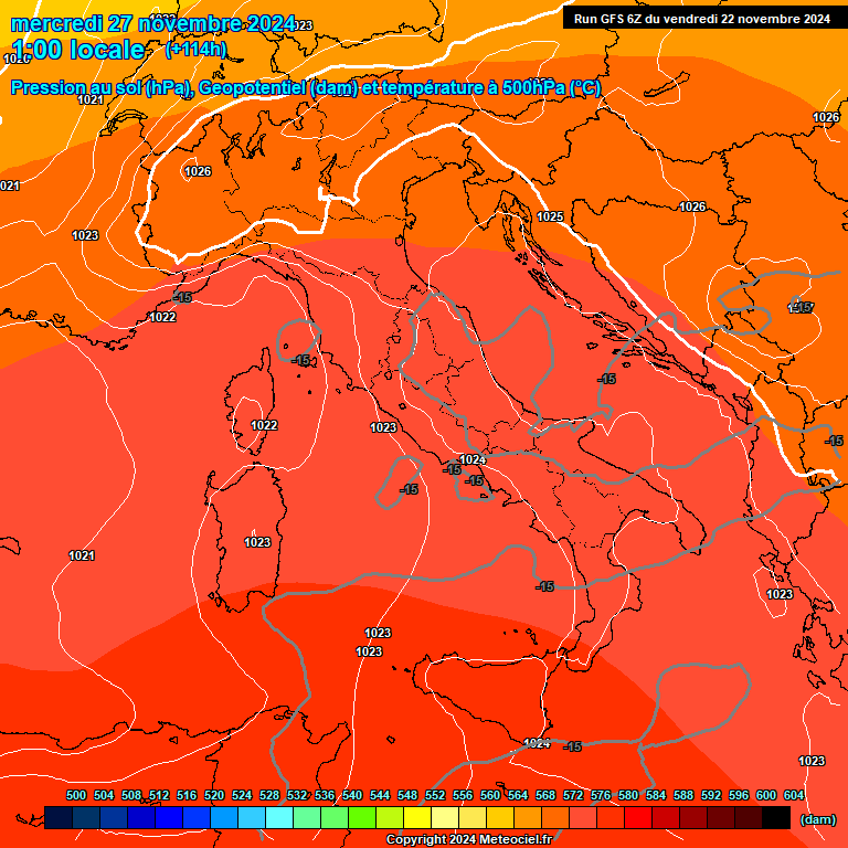 Modele GFS - Carte prvisions 