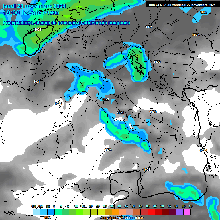 Modele GFS - Carte prvisions 