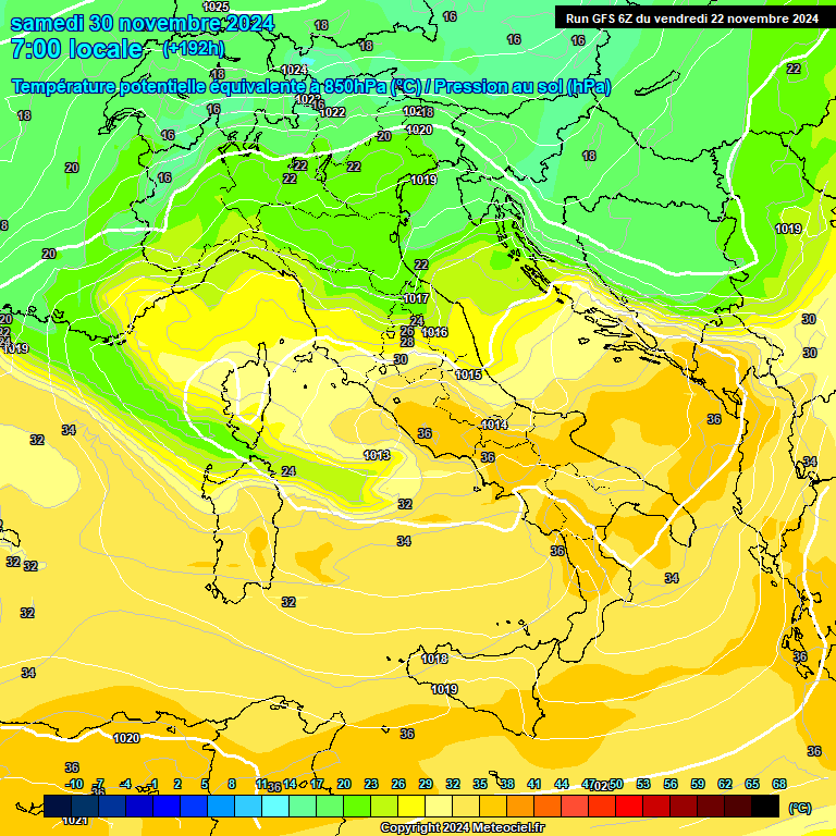 Modele GFS - Carte prvisions 