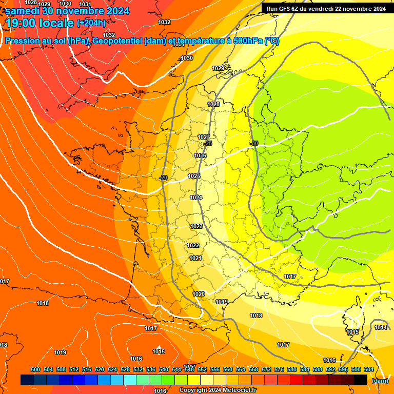 Modele GFS - Carte prvisions 