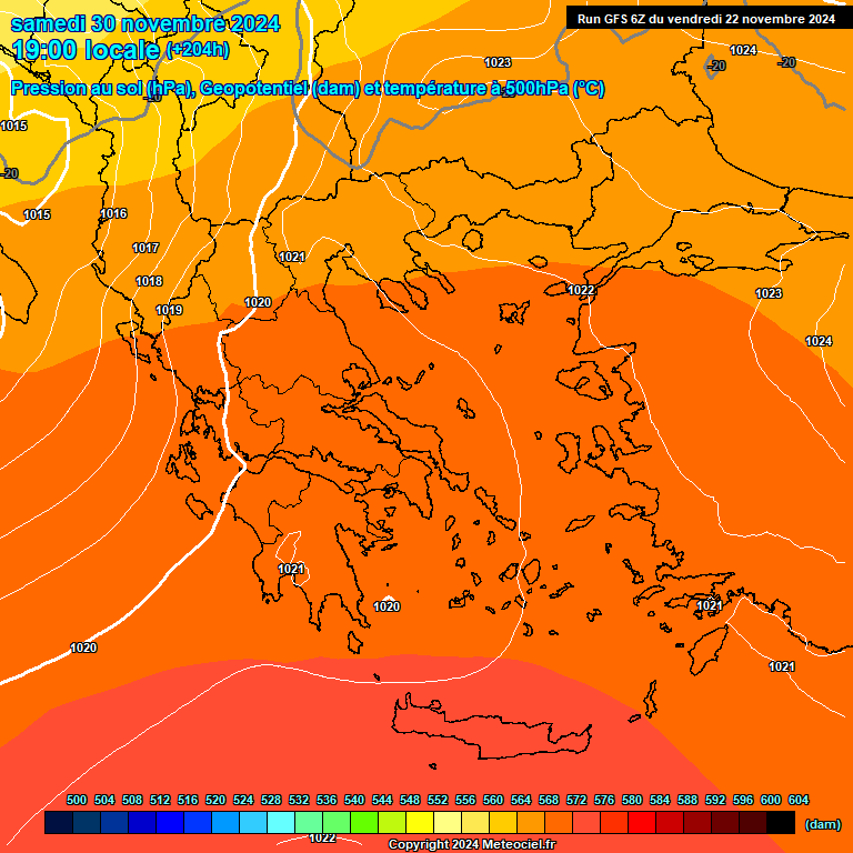 Modele GFS - Carte prvisions 