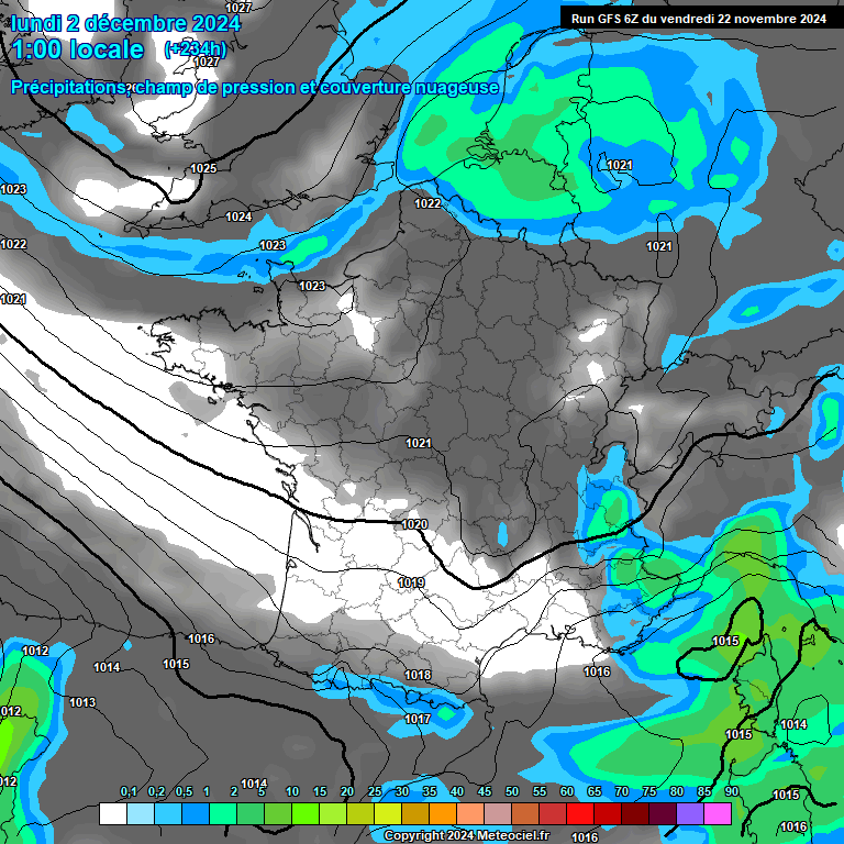 Modele GFS - Carte prvisions 