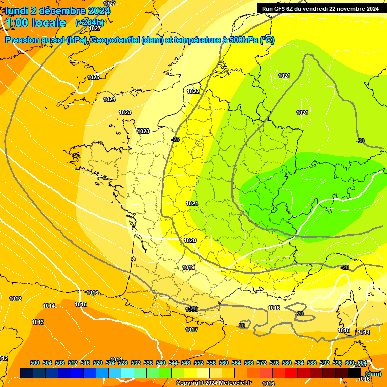 Modele GFS - Carte prvisions 