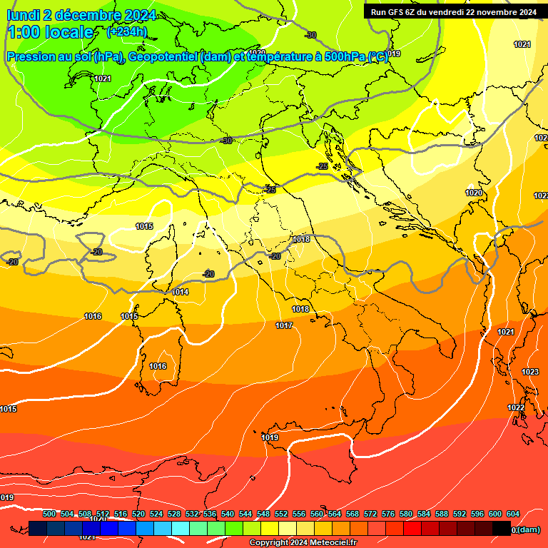 Modele GFS - Carte prvisions 