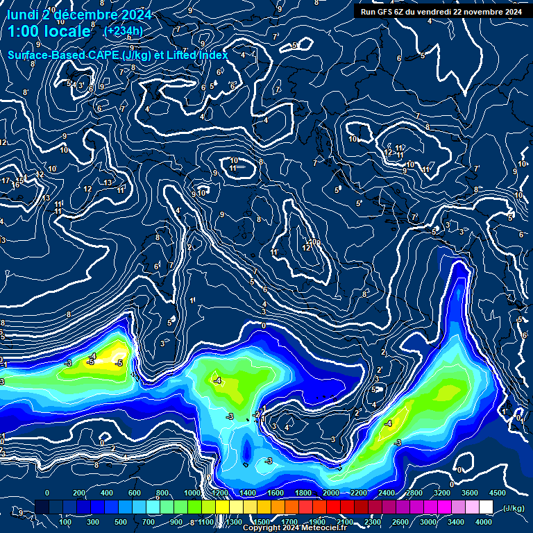 Modele GFS - Carte prvisions 