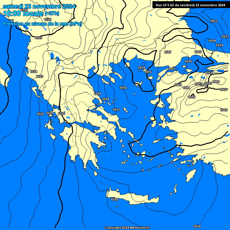 Modele GFS - Carte prvisions 