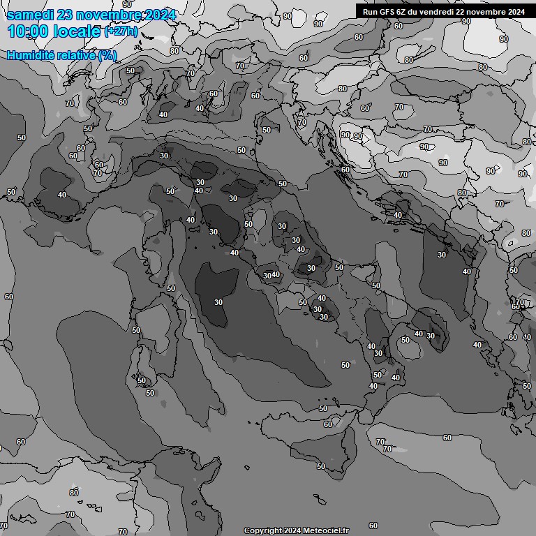 Modele GFS - Carte prvisions 