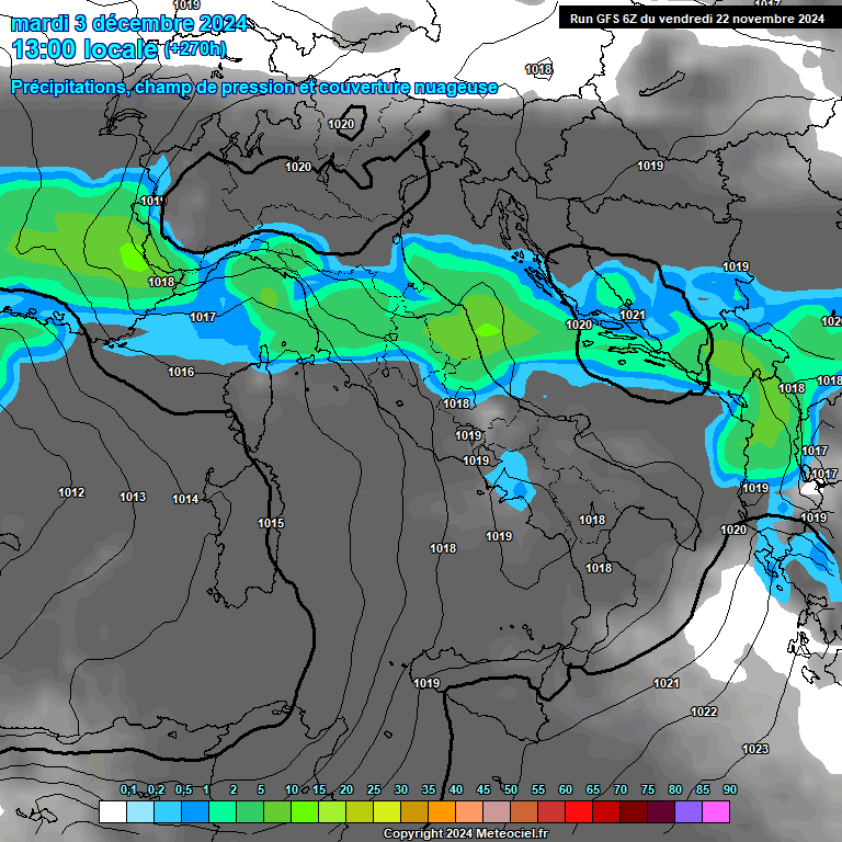 Modele GFS - Carte prvisions 