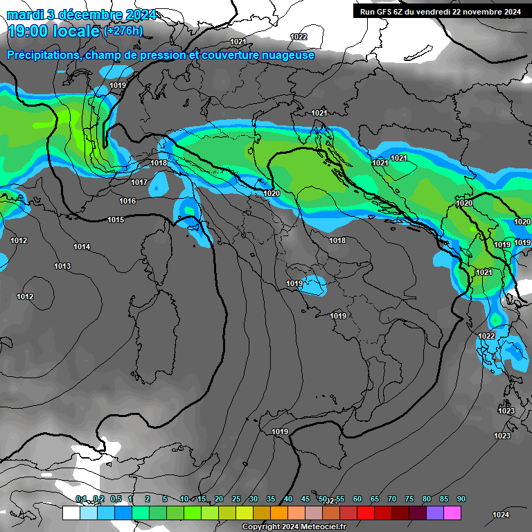 Modele GFS - Carte prvisions 