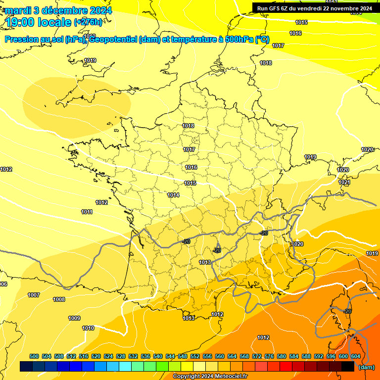 Modele GFS - Carte prvisions 