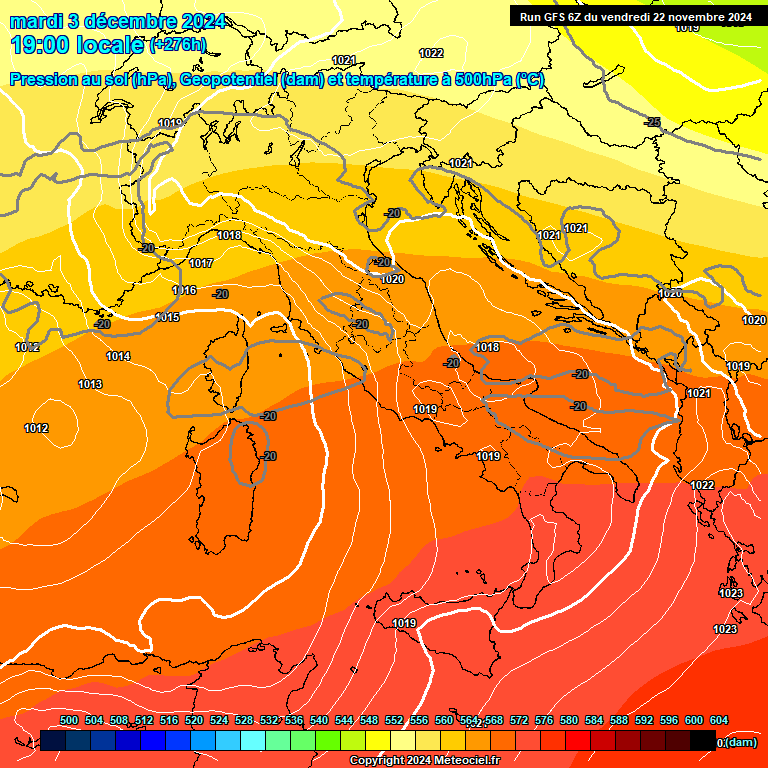 Modele GFS - Carte prvisions 