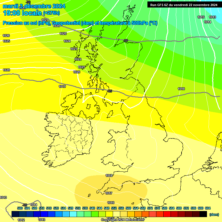 Modele GFS - Carte prvisions 