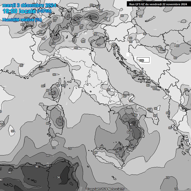 Modele GFS - Carte prvisions 