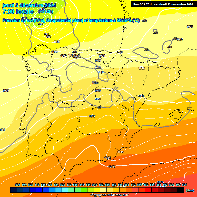 Modele GFS - Carte prvisions 