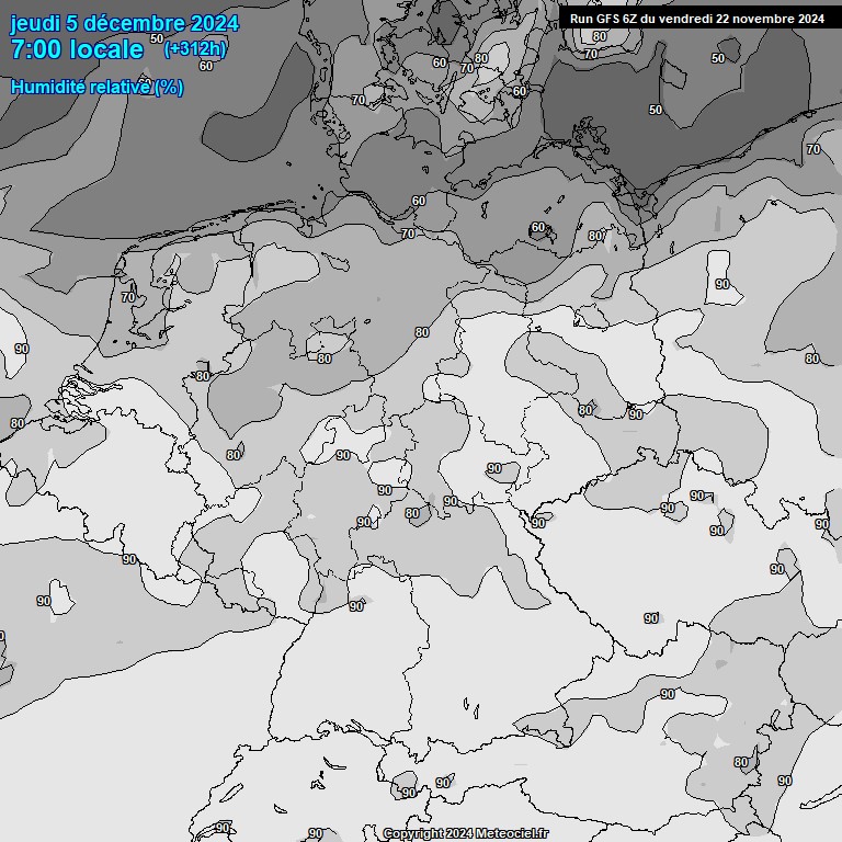 Modele GFS - Carte prvisions 