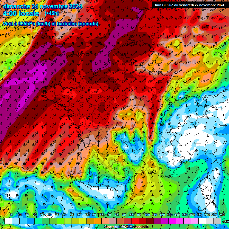 Modele GFS - Carte prvisions 