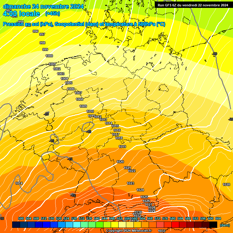 Modele GFS - Carte prvisions 