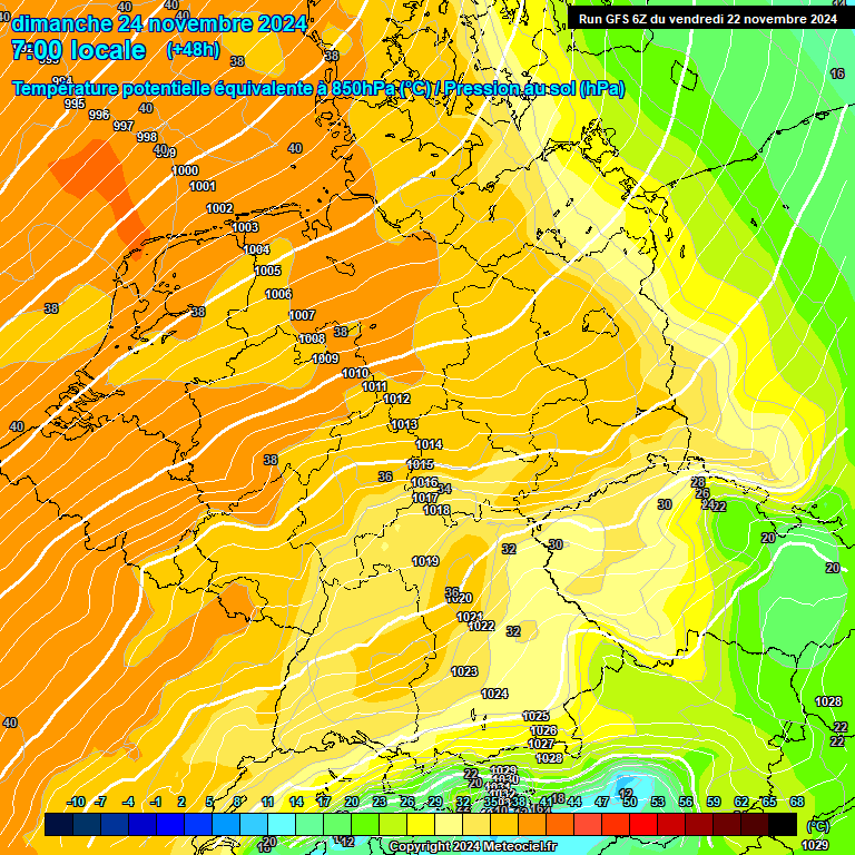 Modele GFS - Carte prvisions 