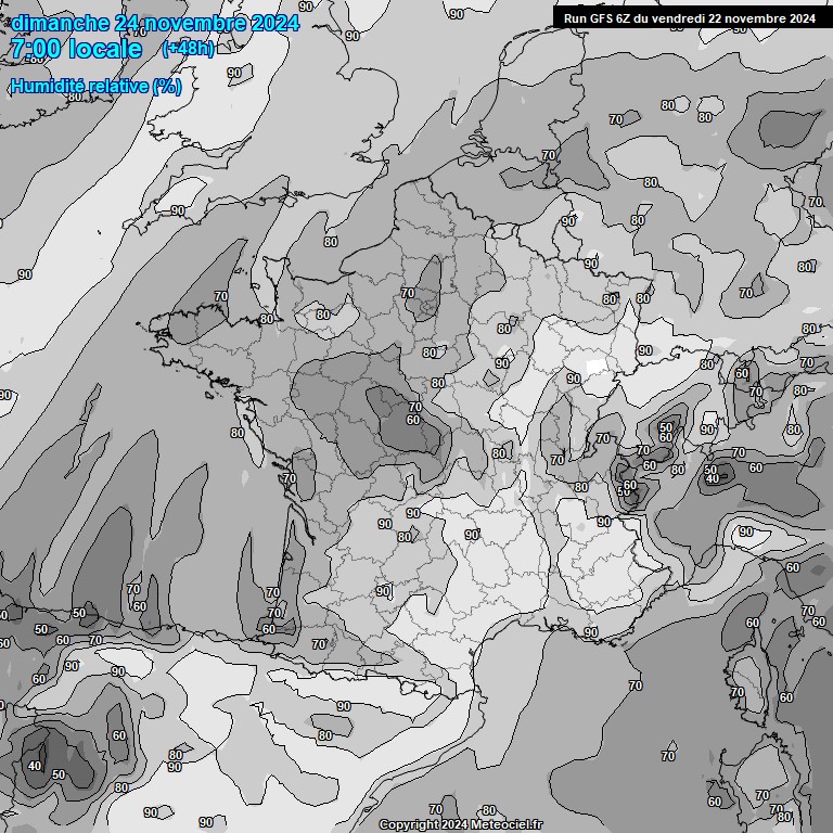 Modele GFS - Carte prvisions 