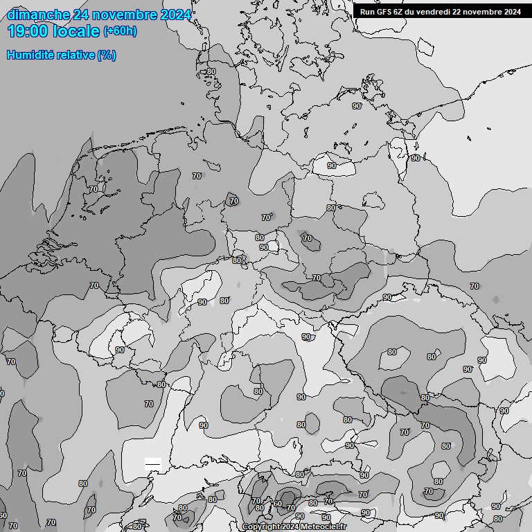 Modele GFS - Carte prvisions 