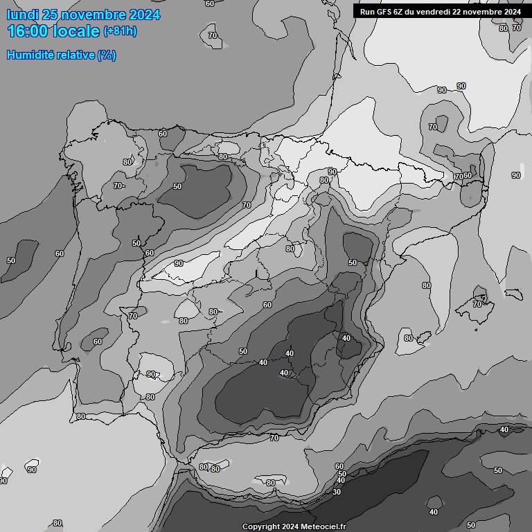 Modele GFS - Carte prvisions 