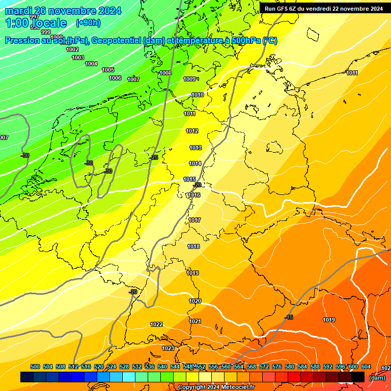 Modele GFS - Carte prvisions 