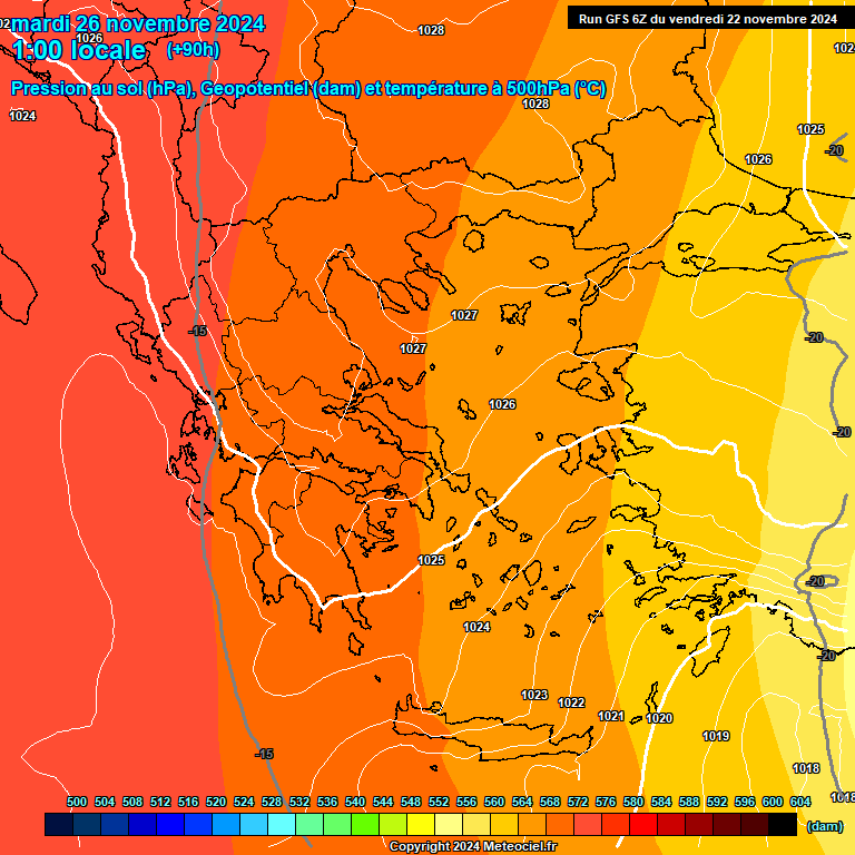 Modele GFS - Carte prvisions 