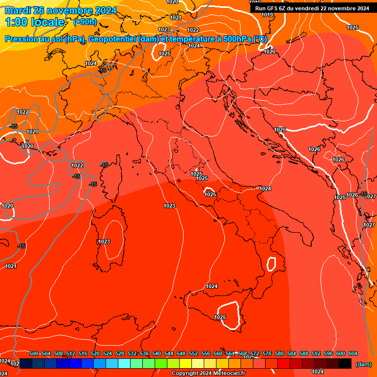 Modele GFS - Carte prvisions 