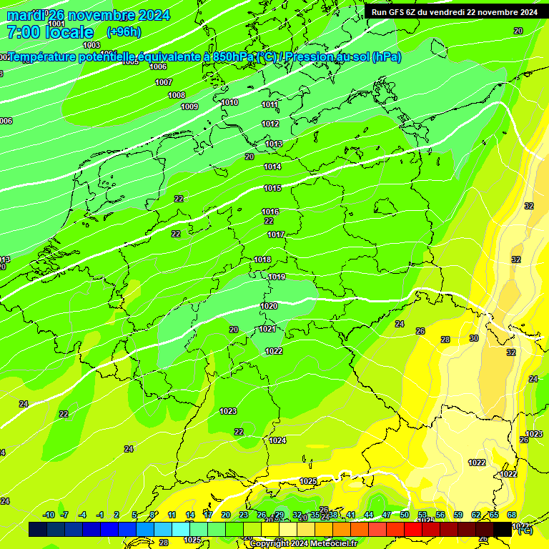 Modele GFS - Carte prvisions 