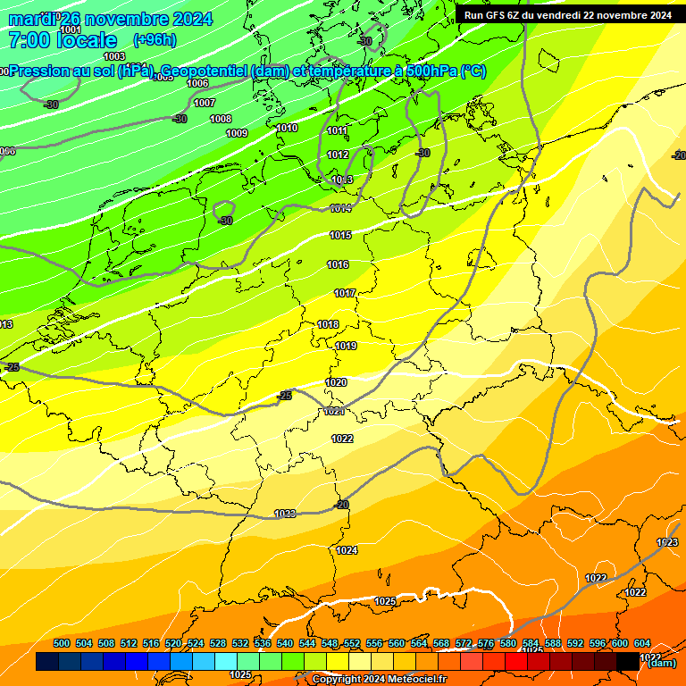 Modele GFS - Carte prvisions 