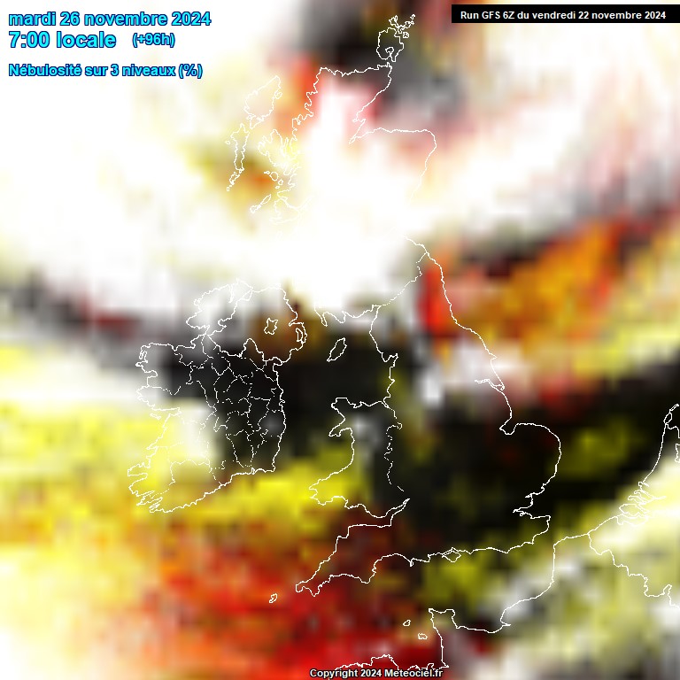 Modele GFS - Carte prvisions 