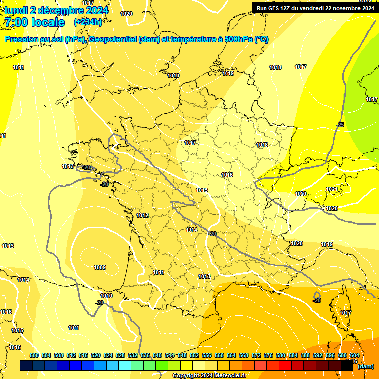 Modele GFS - Carte prvisions 