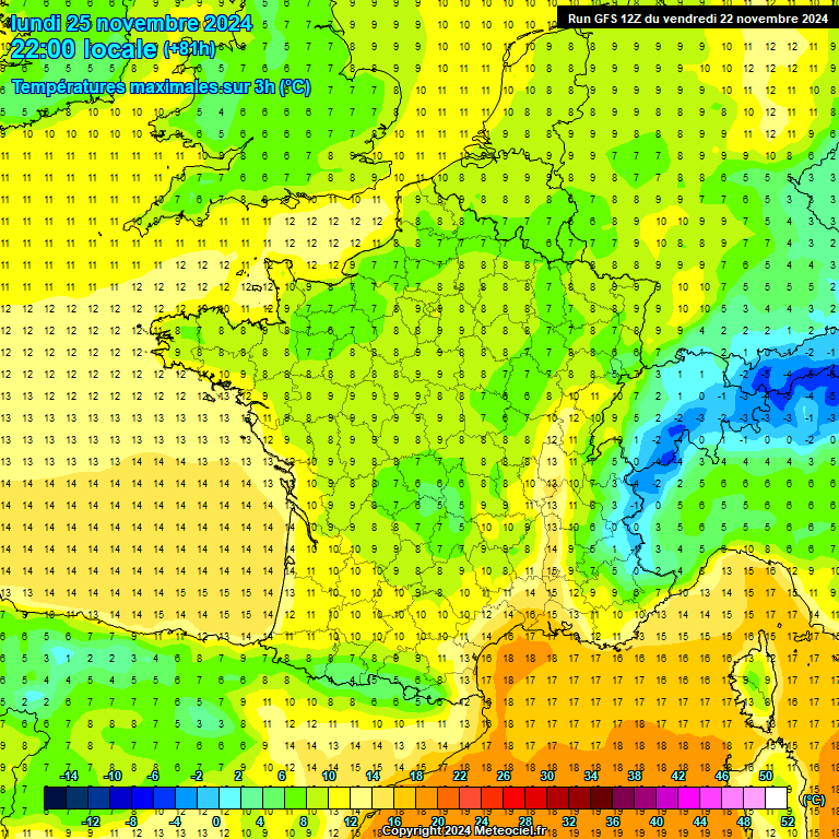 Modele GFS - Carte prvisions 