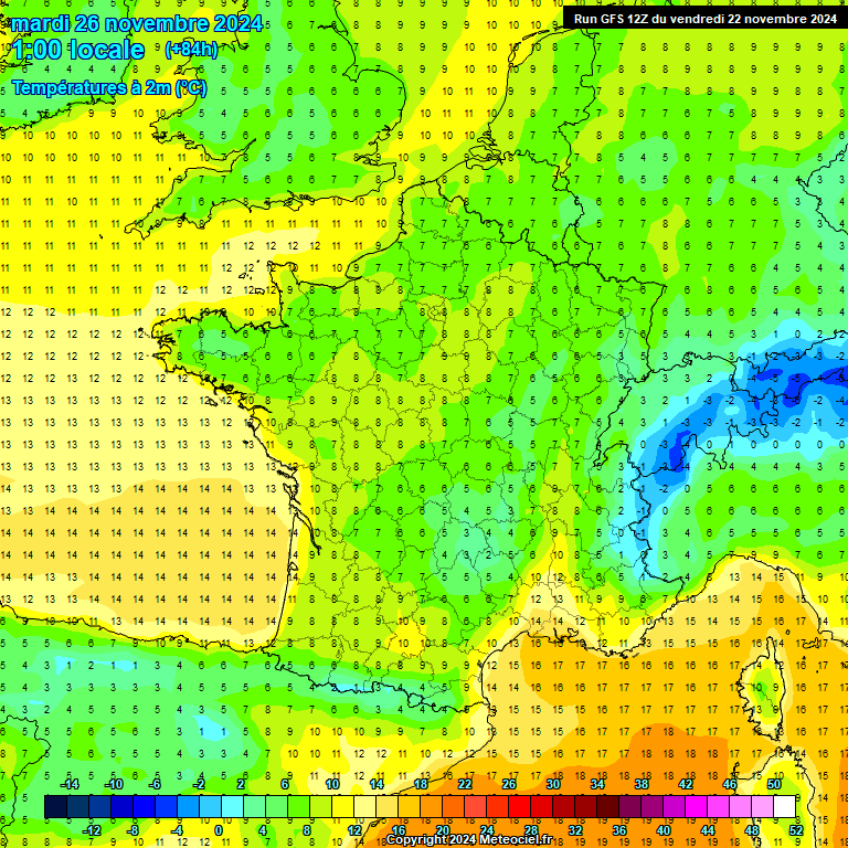 Modele GFS - Carte prvisions 