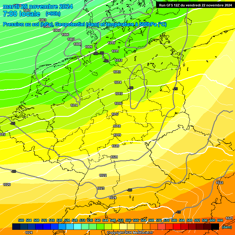 Modele GFS - Carte prvisions 