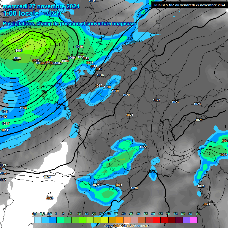 Modele GFS - Carte prvisions 