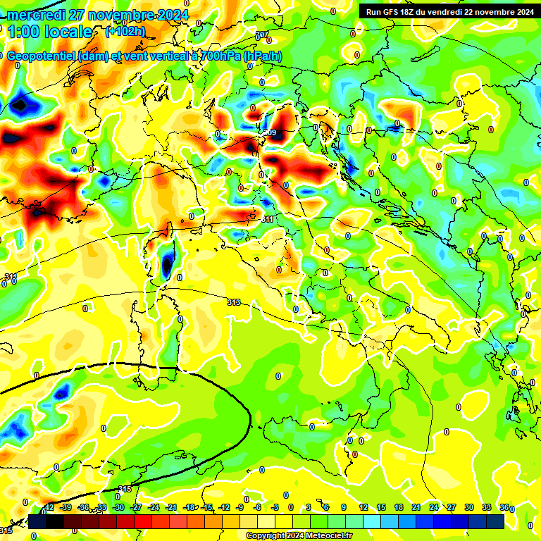 Modele GFS - Carte prvisions 