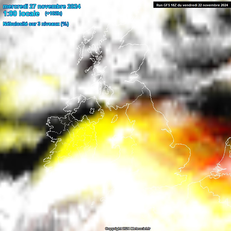 Modele GFS - Carte prvisions 